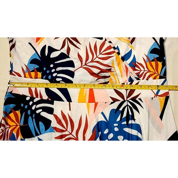 MSBASIC Short Sleeve Tropical Floral V Neck Summer Midi Dress XL - Picture 9 of 11